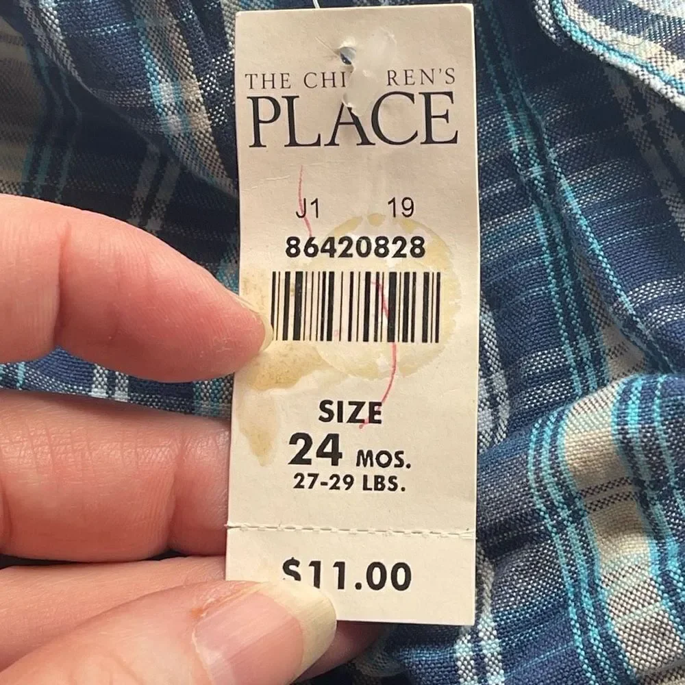 The Children’s Place TCP plaid shorts NWT 24 months NEW blue